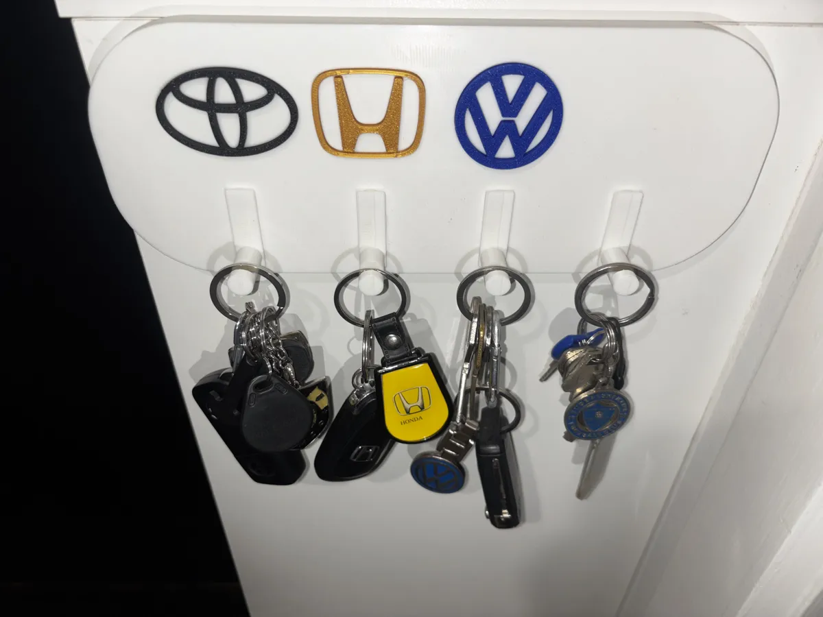 Car Multi Logo Wall Mounted Key Holder, photo 3 of 4 - Car Multi Logo Wall Mounted Key Holder Storage & Organisation