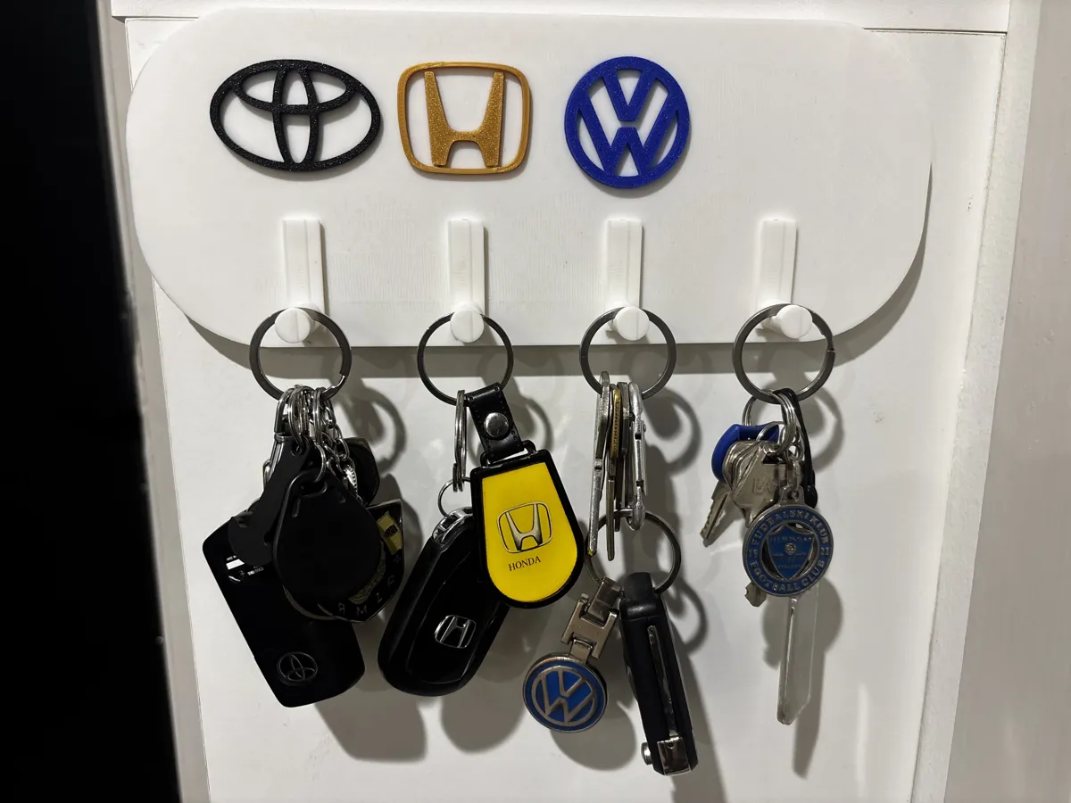 Car Multi Logo Wall Mounted Key Holder, photo 4 of 4 - Car Multi Logo Wall Mounted Key Holder Storage & Organisation