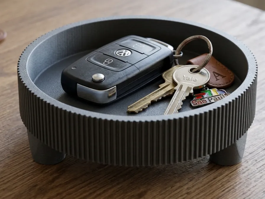 Porta-Chaves Canelado Moderno com Pés Elevação - Key Holders with Shelf & Mail Slot, in stock
