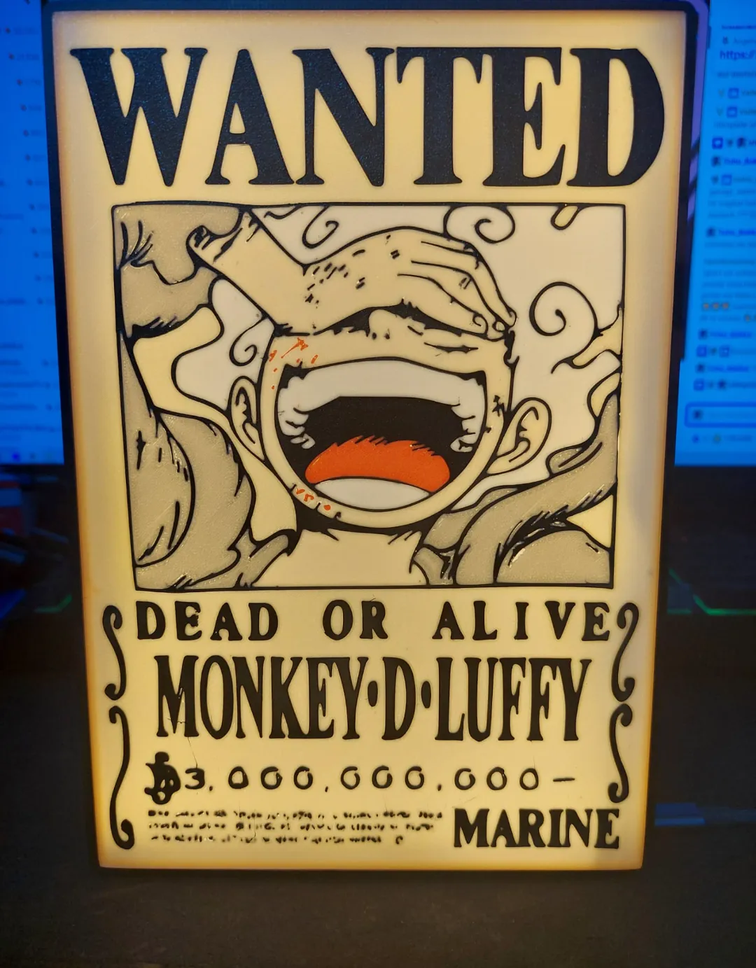 One Piece Wanted Monkey D Luffy Lampe - Decor, in stock in India