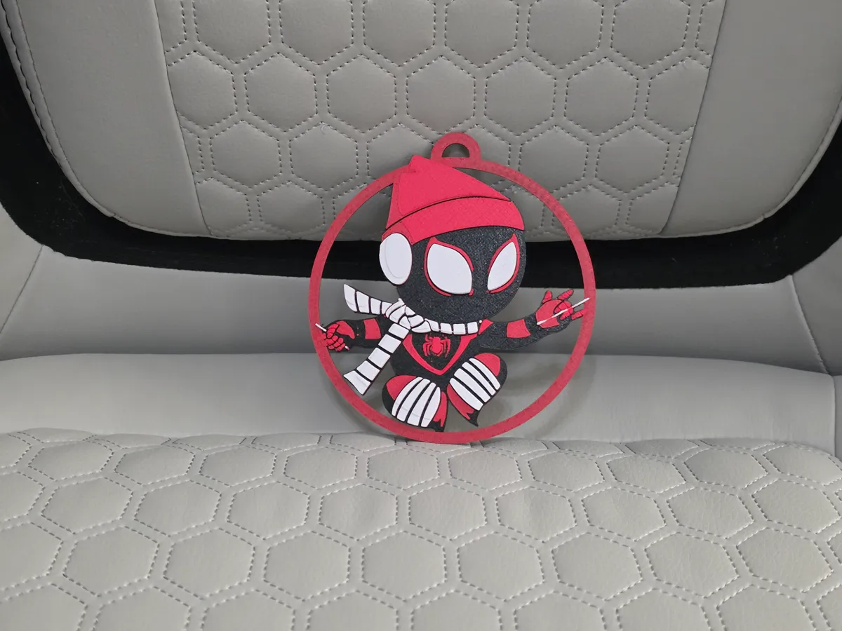 Miles Morales Christmas ornament (Hueforge), photo 3 of 3 - Miles Morales Christmas ornament (Hueforge) Generative Art