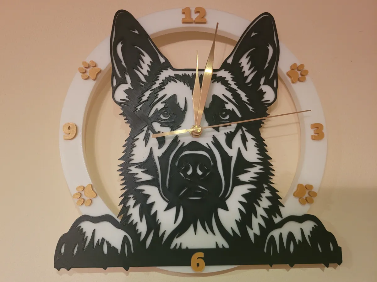 German Shepherd Clock