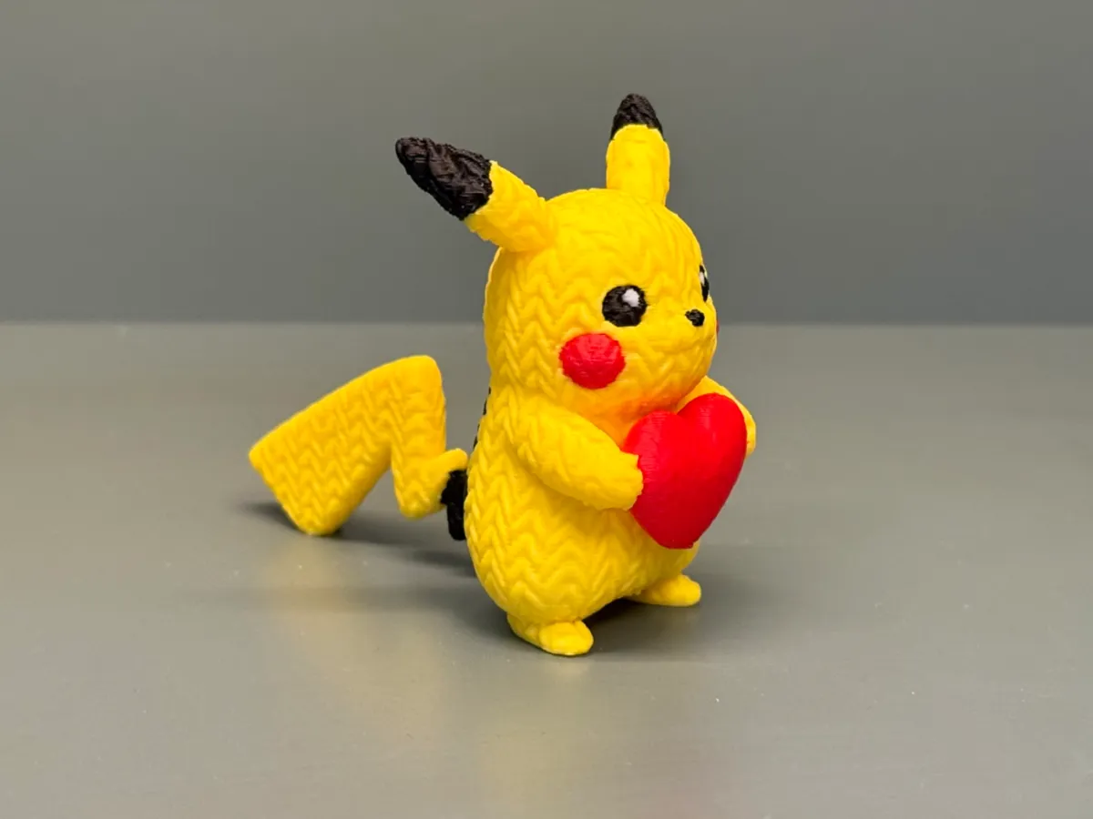 Cute Knitted Pikachu, Valentine’s Day Edition