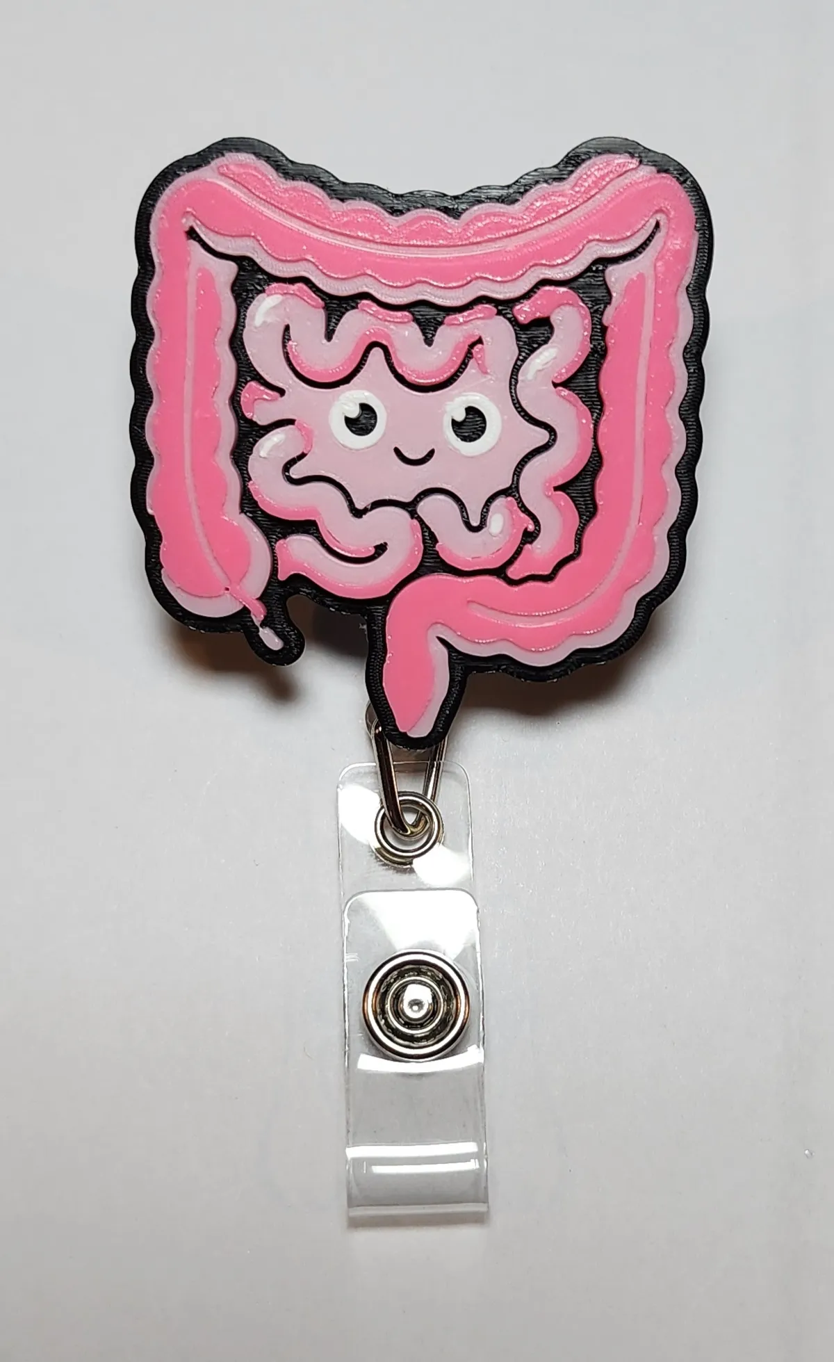 Cute Intestine Badge Reel Face/Magnet, photo 2 of 2 - Cute Intestine Badge Reel Face/Magnet Desk & Office