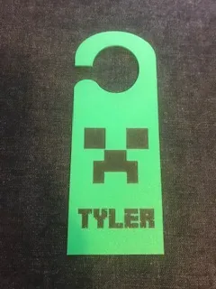 Personalised Minecraft Door hanger. Gamer Gift