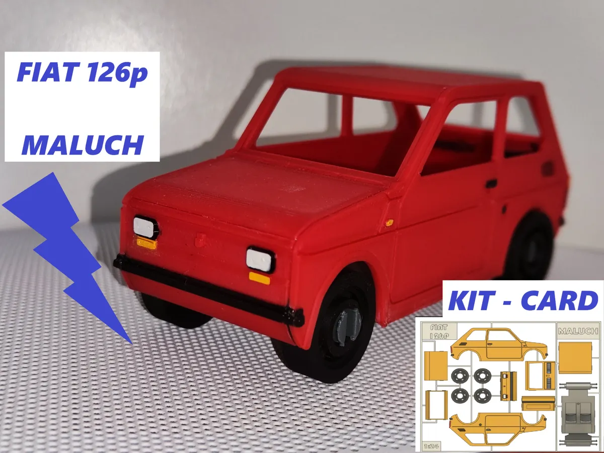 FIAT 126P - MALUCH kit card - car model - Construction Sets, in stock in India