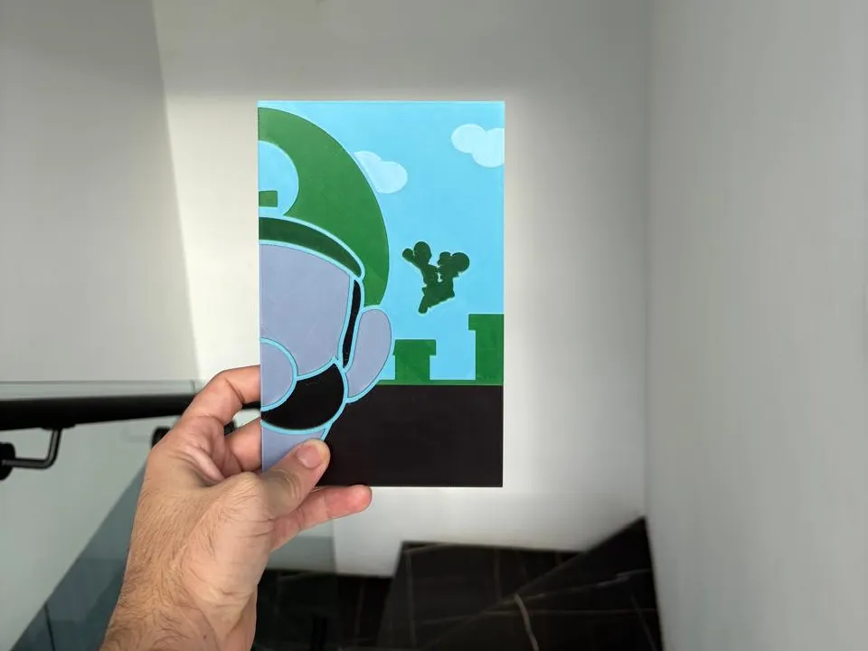 Super Mario Luigi-Half (Luigi and Mario) - Photo Art & Lithophanes, in stock in India