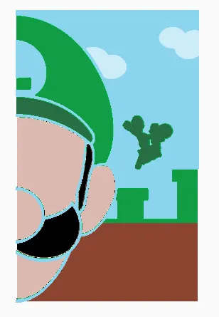 Super Mario Luigi-Half (Luigi and Mario), photo 4 of 4 - Super Mario Luigi-Half (Luigi and Mario) Generative Art
