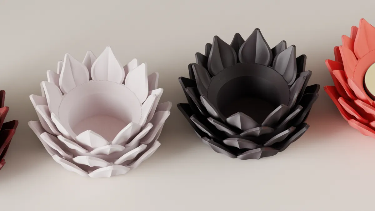 Lotus Flower Tealight Holder. LED candle Lamp, photo 4 of 4 - Lotus Flower Tealight Holder. LED candle Lamp Household