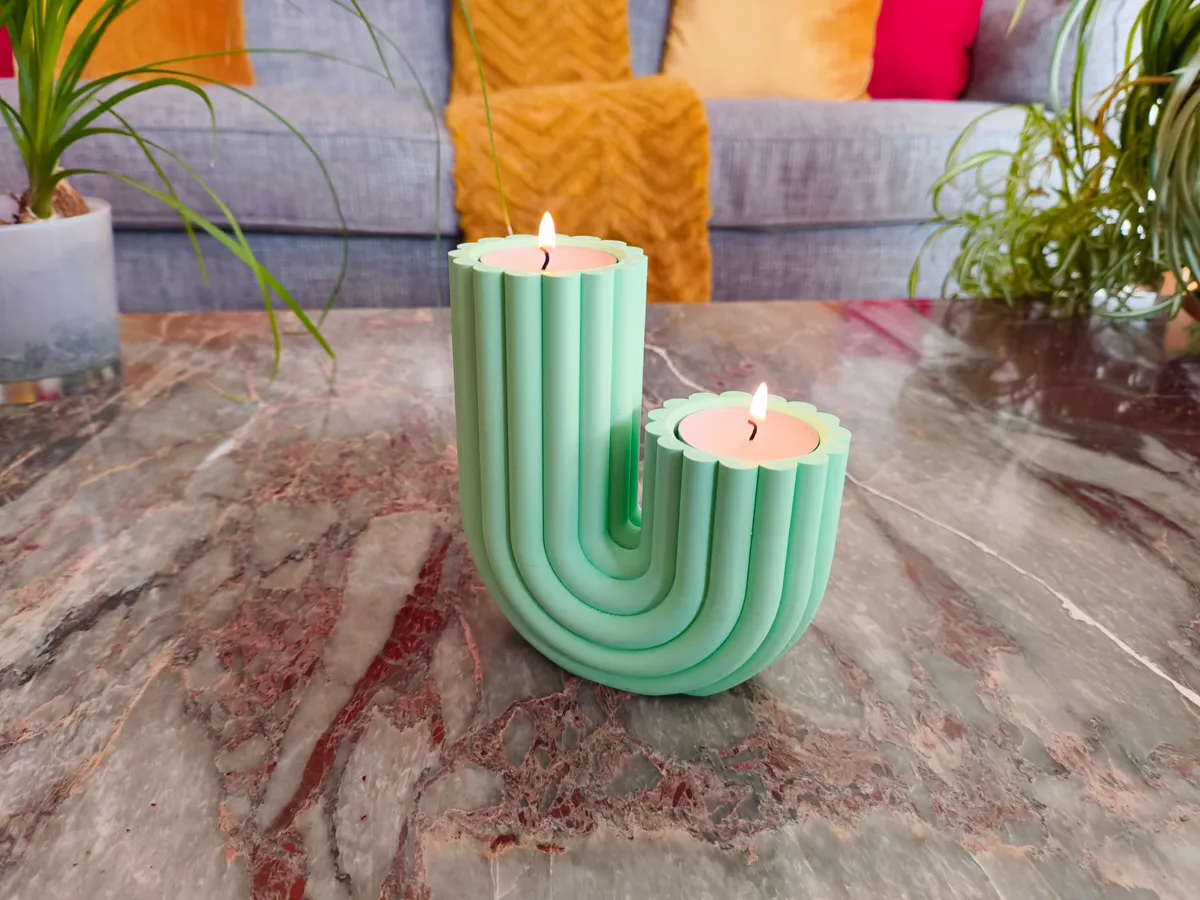 Asymmetrical Tealight Candle Holder, photo 3 of 4 - Asymmetrical Tealight Candle Holder Home Decor Items
