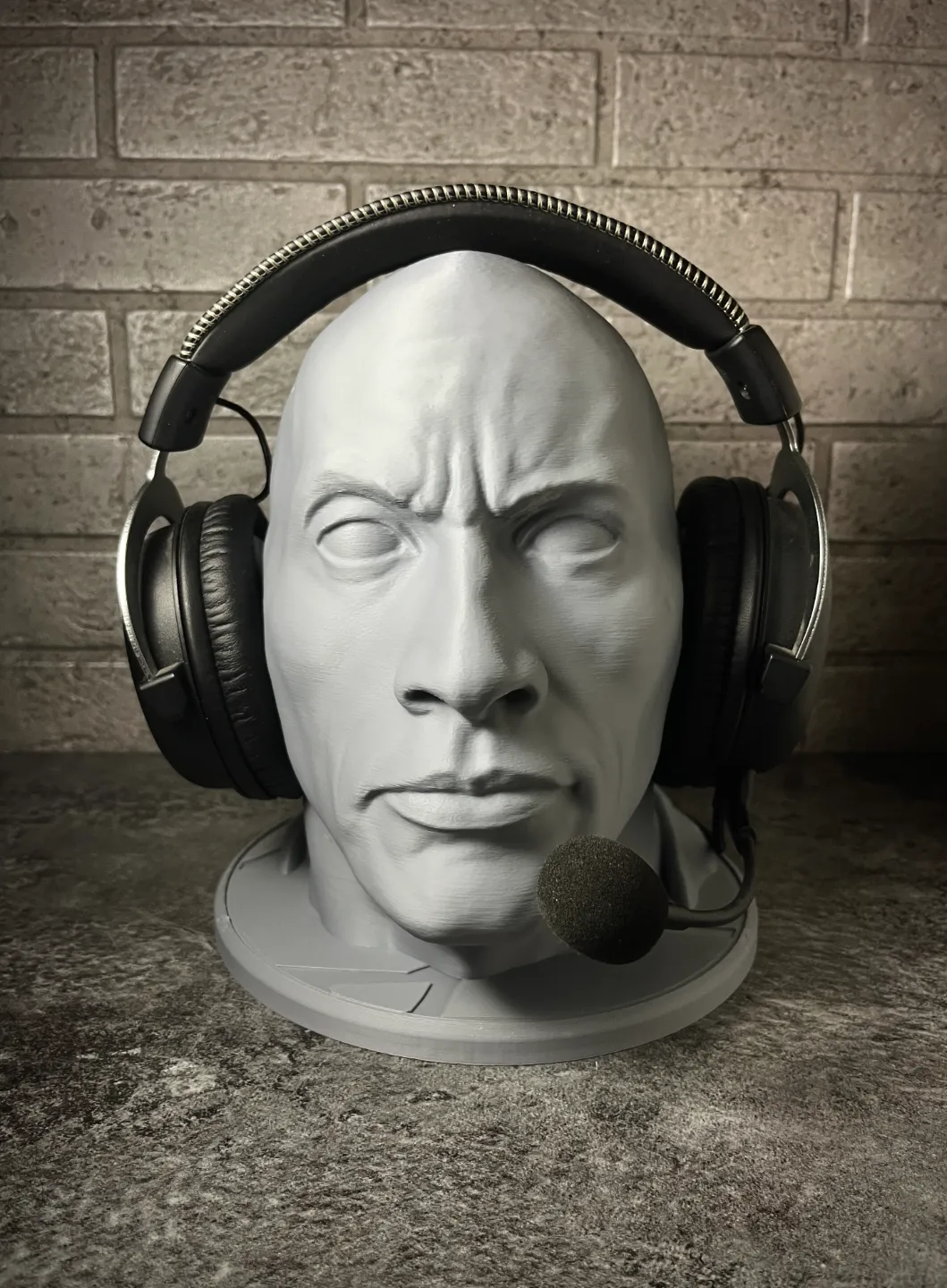 Headphone Stand - The Rock Bust, photo 2 of 4 - Headphone Stand - The Rock Bust Art