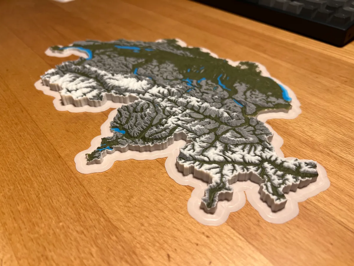 Fully Coloured Topographical Model of Switzerland, photo 4 of 4 - Fully Coloured Topographical Model of Switzerland Home Decor Items