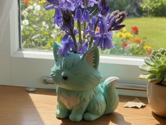Fluffy Cat Planter Plant Pot