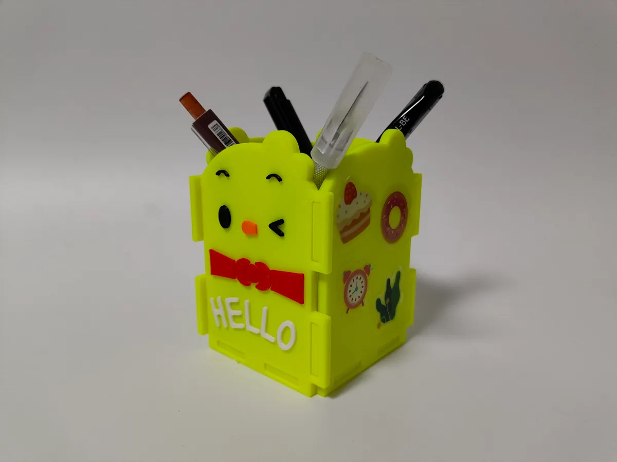 kit card cute chicken pencil case 可爱小鸡组装笔筒