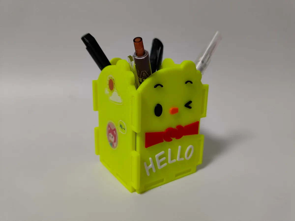 kit card cute chicken pencil case 可爱小鸡组装笔筒, photo 3 of 4 - kit card cute chicken pencil case 可爱小鸡组装笔筒 Desk & Office