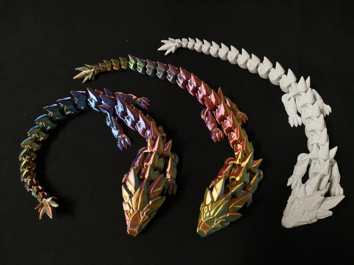 Articulated Crystal Spine Dragon, photo 3 of 4 - Articulated Crystal Spine Dragon Miniatures