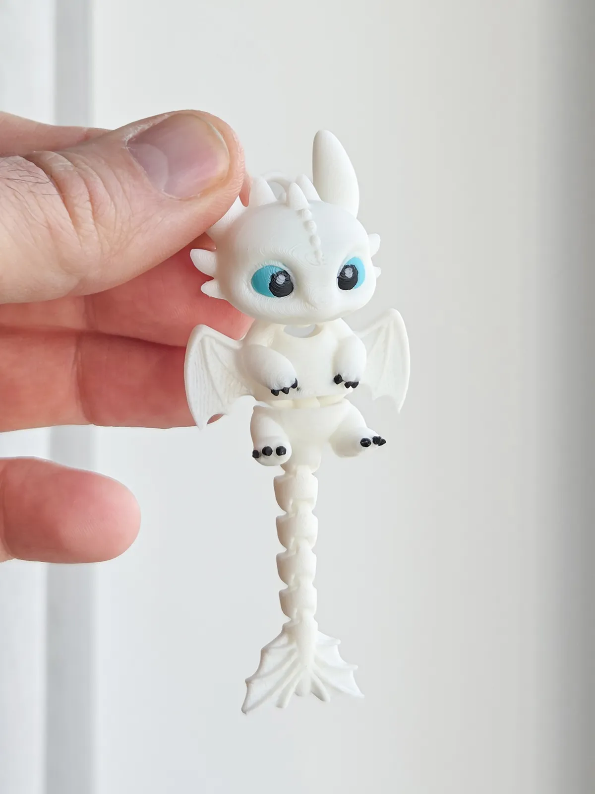 Articulated Light Fury Dragon Keychain, photo 3 of 4 - Articulated Light Fury Dragon Keychain Toys & Games