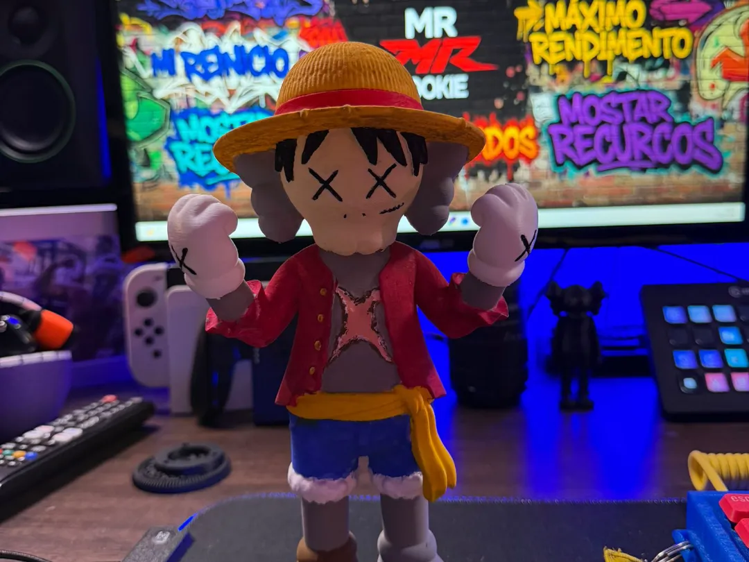 Kaws x Luffy, Fusion Tribute by Mr. Rookie