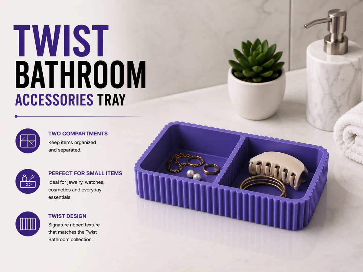 Twist Bathroom Accessories Tray - Bathroom Shelves & Organisers, in stock