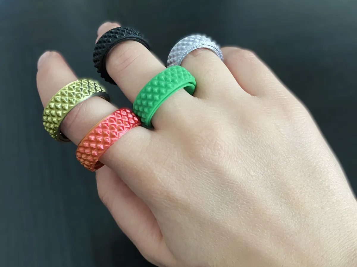 MIO Fidget Ring - Diamond Knurling, photo 2 of 2 - MIO Fidget Ring - Diamond Knurling Toys & Games