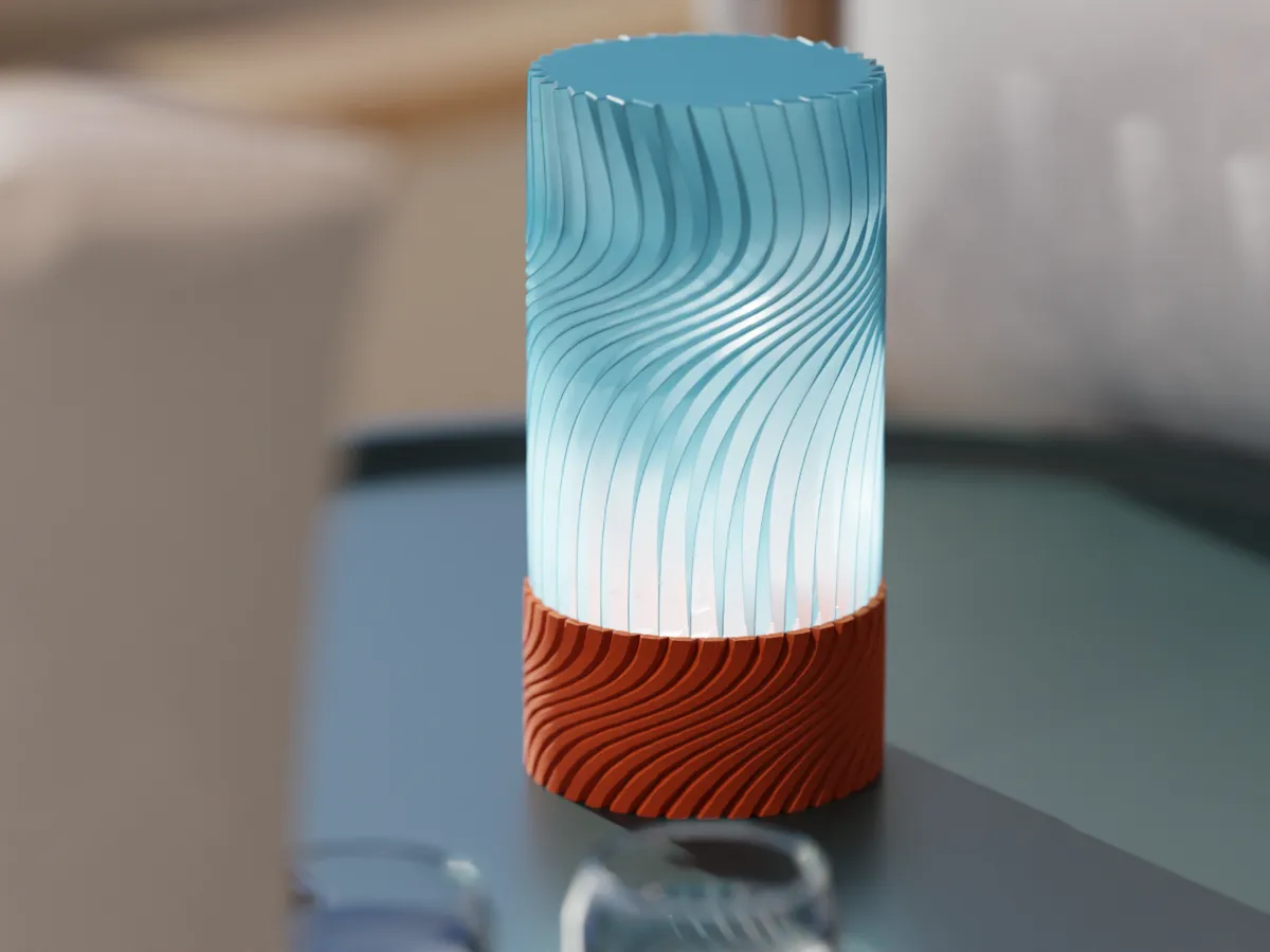 Modern Lamp. Wireless RGB Spiral Desktop Light.