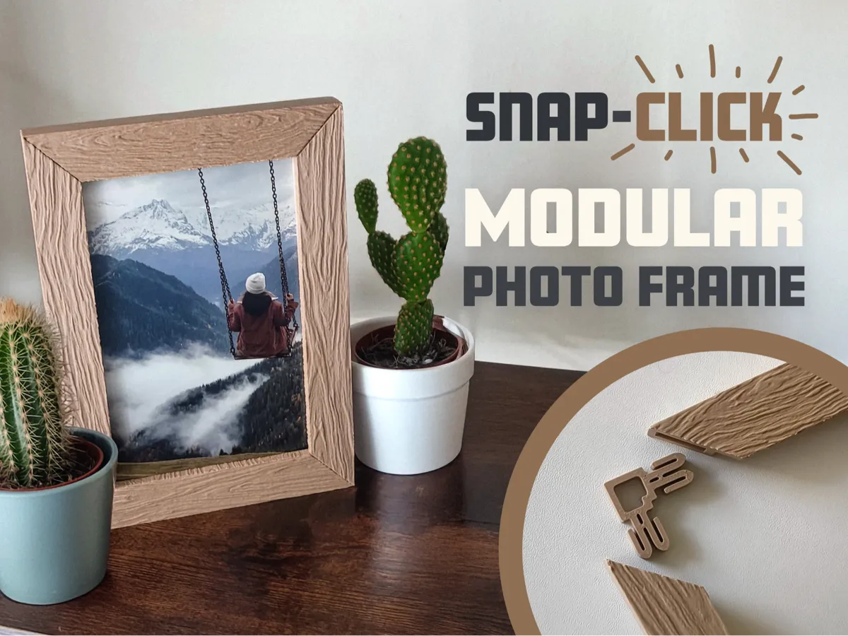 Snap-Click Photo Frame - Rustic Woodgrain