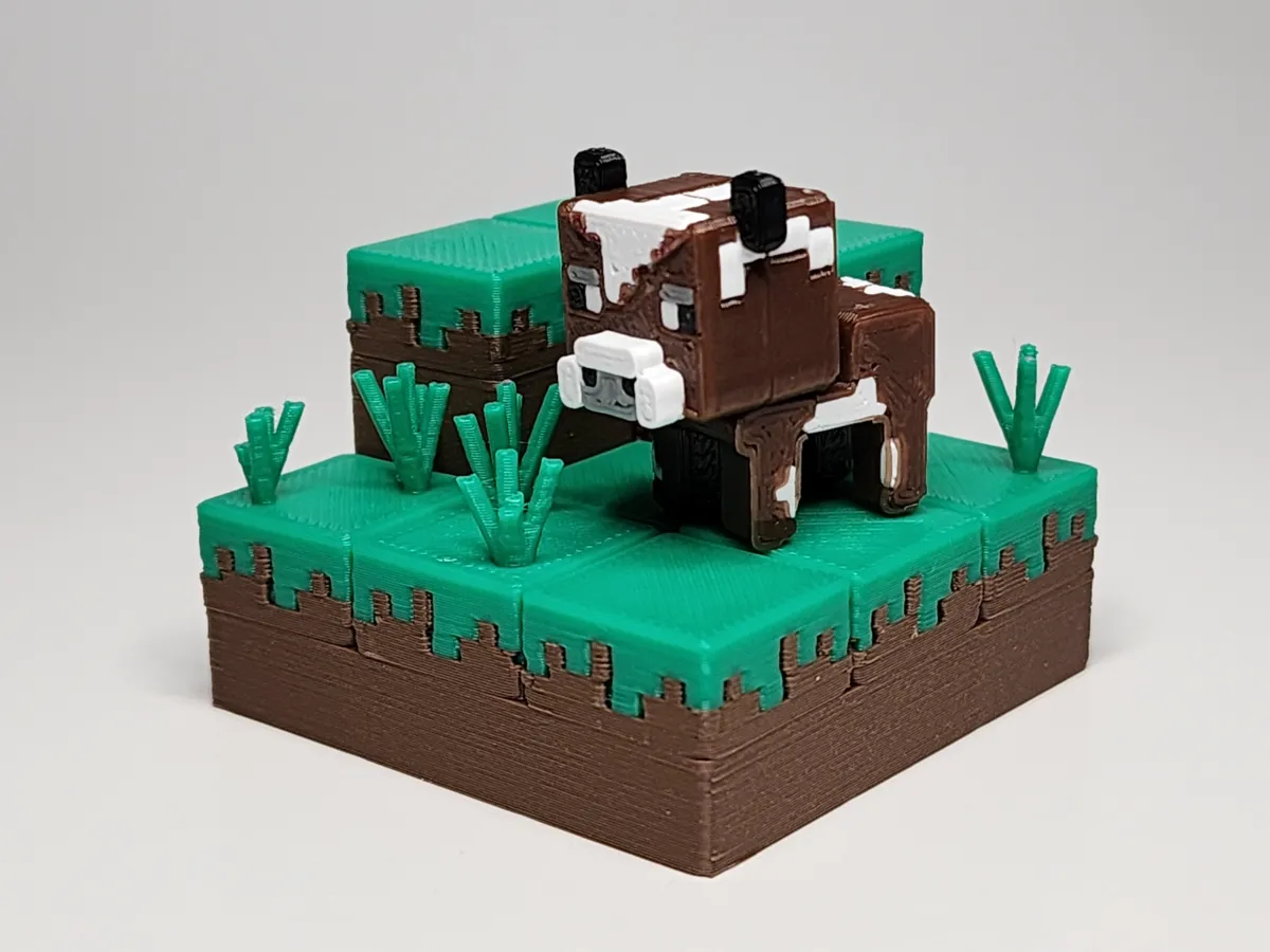 Minecraft-inspired Cow Mini Figure Kit / Keychain, photo 3 of 4 - Minecraft-inspired Cow Mini Figure Kit / Keychain Keychains