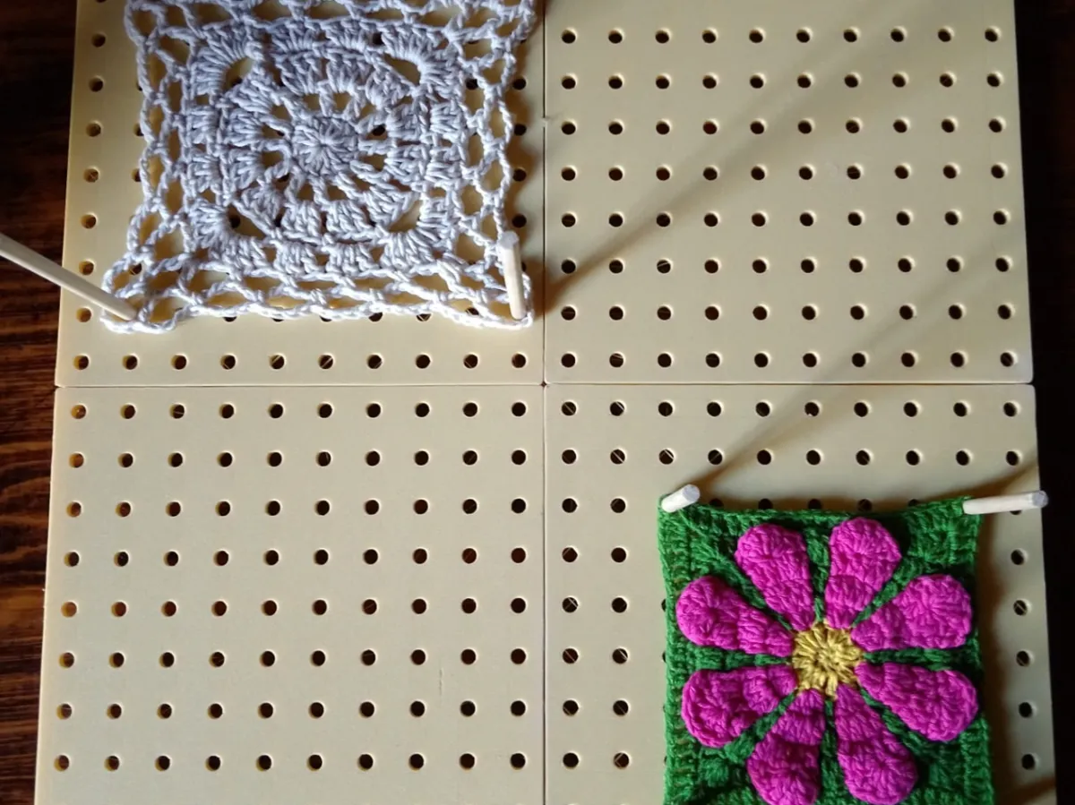 Crochet Blocking Board, Granny Squares