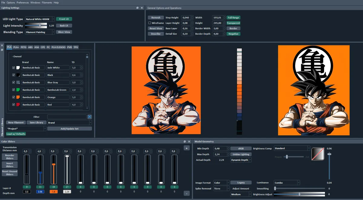 Dragon Ball Z - Goku Logo Hueforge, photo 4 of 4 - Dragon Ball Z - Goku Logo Hueforge Generative Art