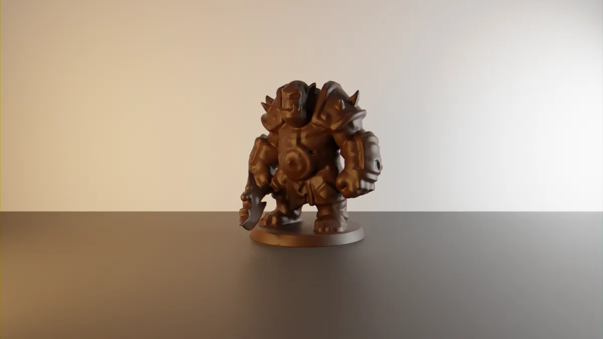 32mm Orc warrior with greataxe for tabletop games, photo 2 of 2 - 32mm Orc warrior with greataxe for tabletop games Board Games & Tabletop