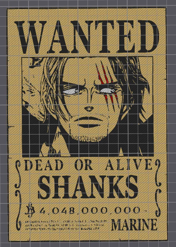 One Piece Wanted Shanks Lampe / Lightbox, photo 2 of 4 - One Piece Wanted Shanks Lampe / Lightbox Household