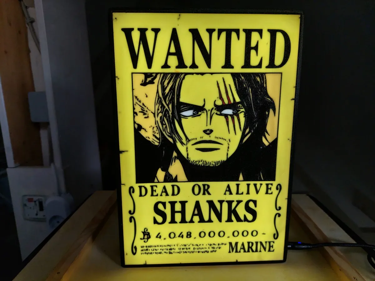 One Piece Wanted Shanks Lampe / Lightbox, photo 3 of 4 - One Piece Wanted Shanks Lampe / Lightbox Household