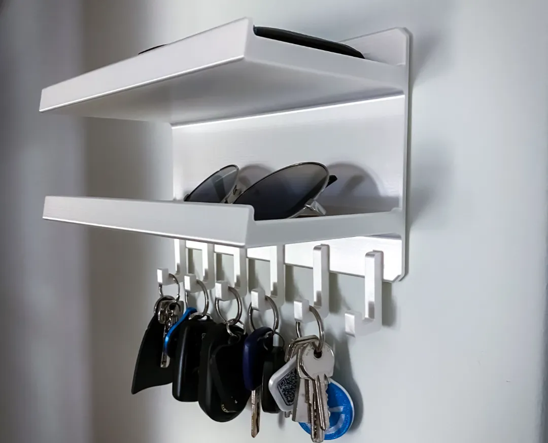 Wall mount Key holder Organizer with Shelves