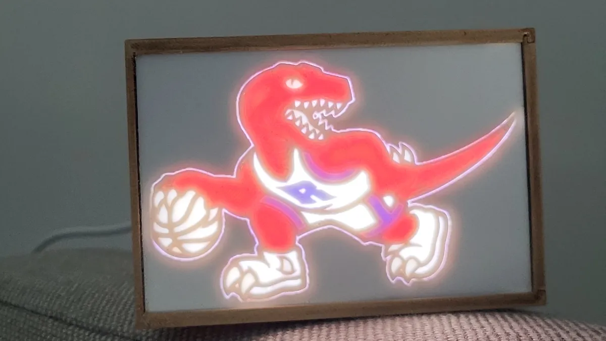 Toronto Raptors Lamp / Lithophane, photo 3 of 4 - Toronto Raptors Lamp / Lithophane Generative Art
