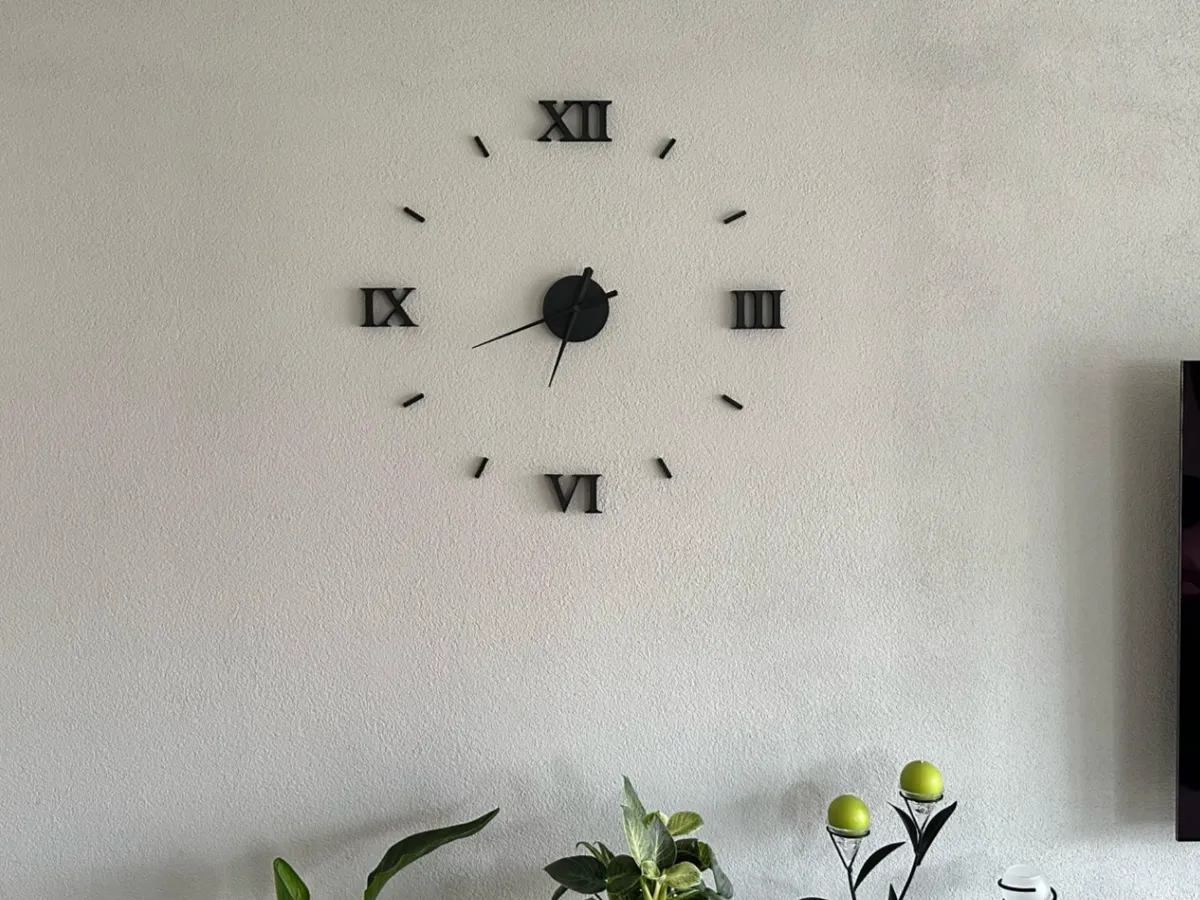 Big Modern Wall Clock with Roman Numerals