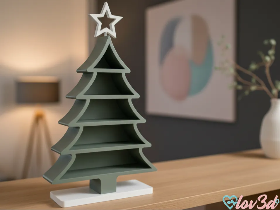 Tiered Christmas Tree Display Shelf