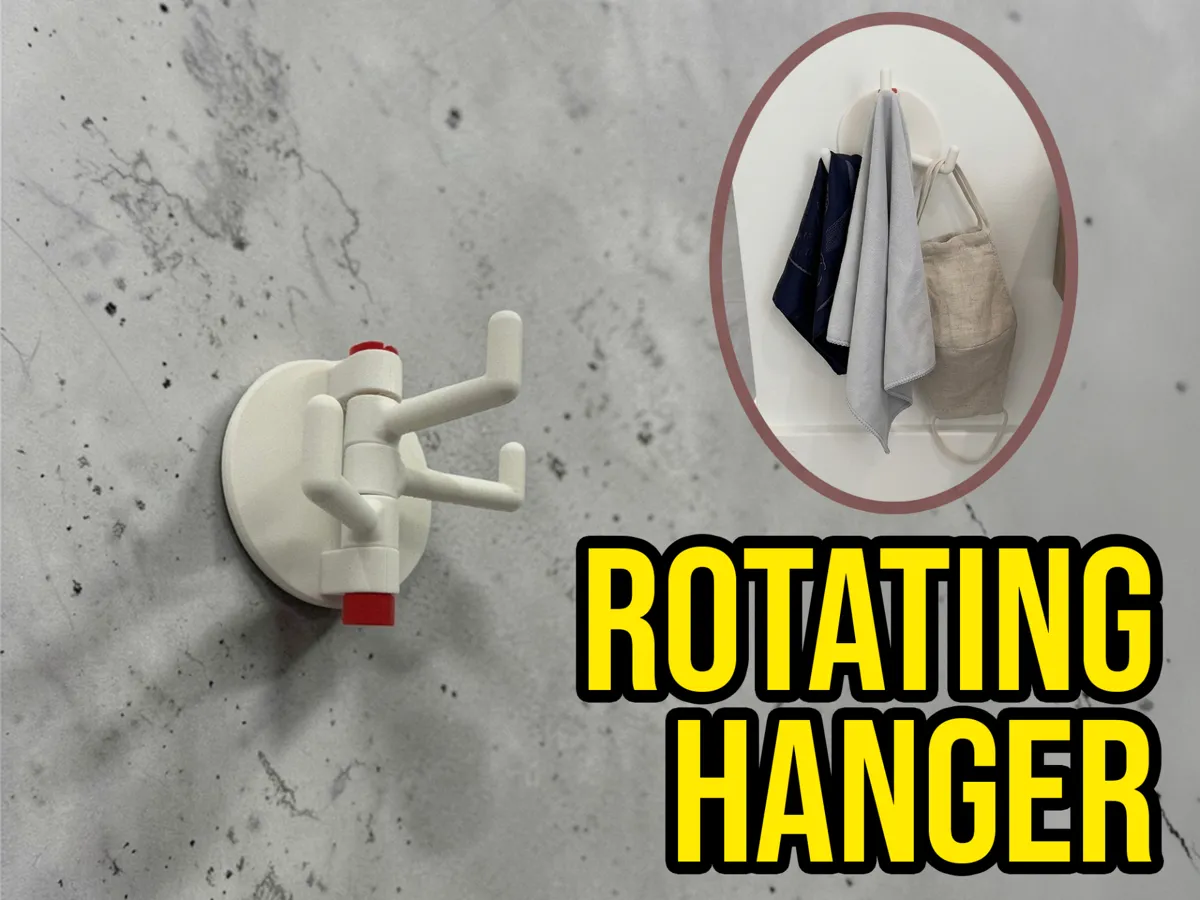 Space Saving Rotating 3 Hook Wall Hanger