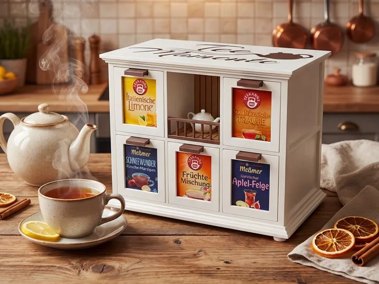 Tea Storage Cabinet Organizer with Drawers Tea Bag