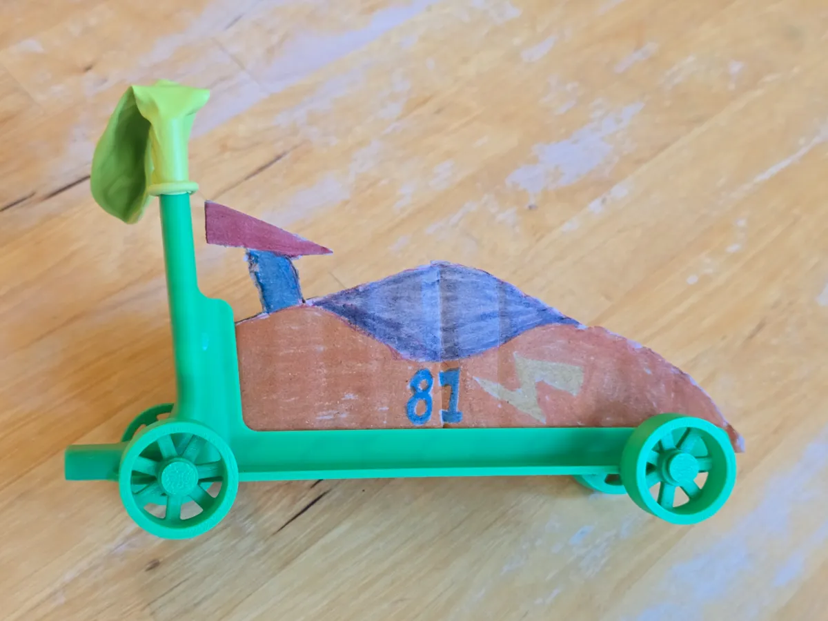 Make Your Own - Cardboard Box Balloon Powered Car - Party Decor & Balloons, in stock
