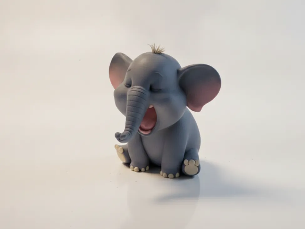 Cute Baby Elephant Yawning Character Figure - Gaming & Movie Characters, in stock