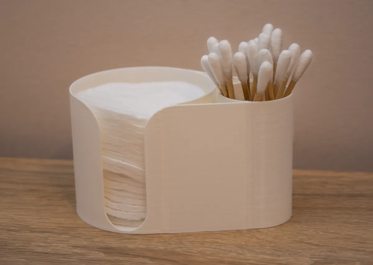 Cotton pads and Q-tips container