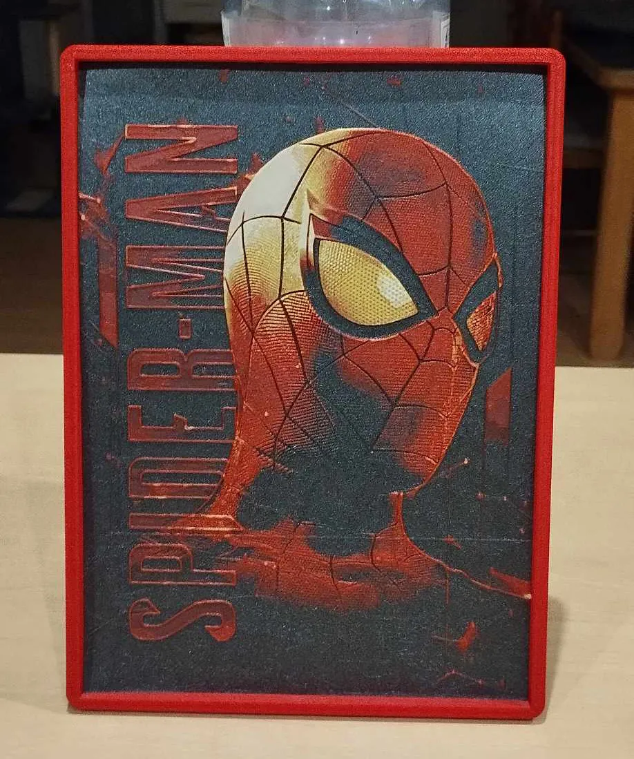 Frame - 4-color Hueforge Spider-man Poster - Superhero Photo Art, in stock