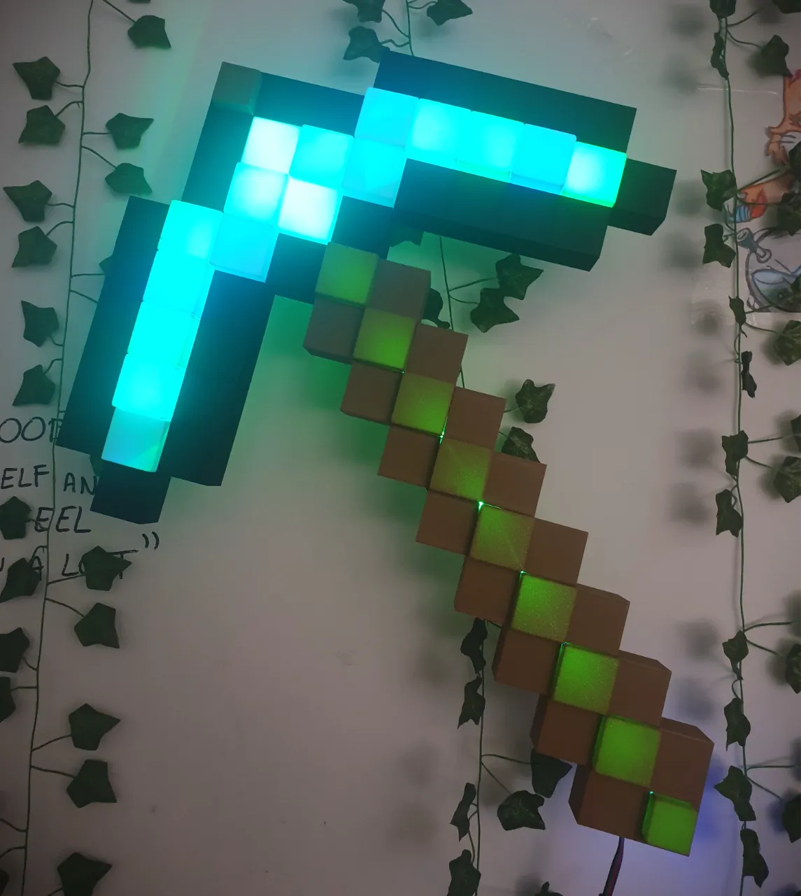 Minecraft Pickaxe wall Lamp