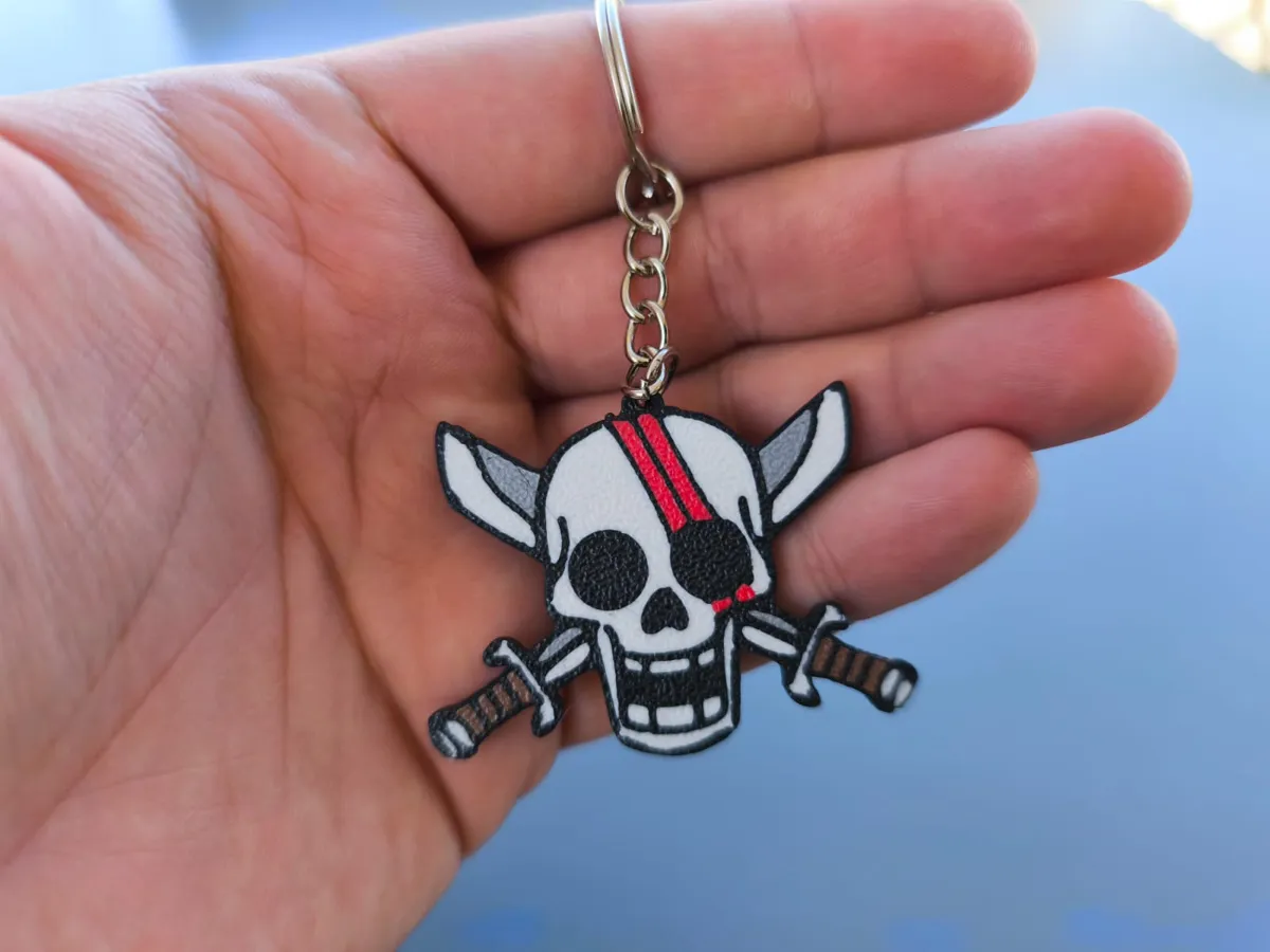 One Piece Kaychain- Shanks Jolly Roger, photo 2 of 4 - One Piece Kaychain- Shanks Jolly Roger Art