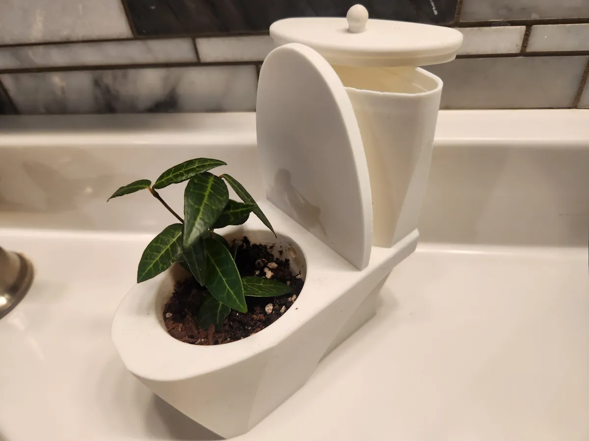 Self-watering Toilet Plant Pot, photo 3 of 3 - Self-watering Toilet Plant Pot Household