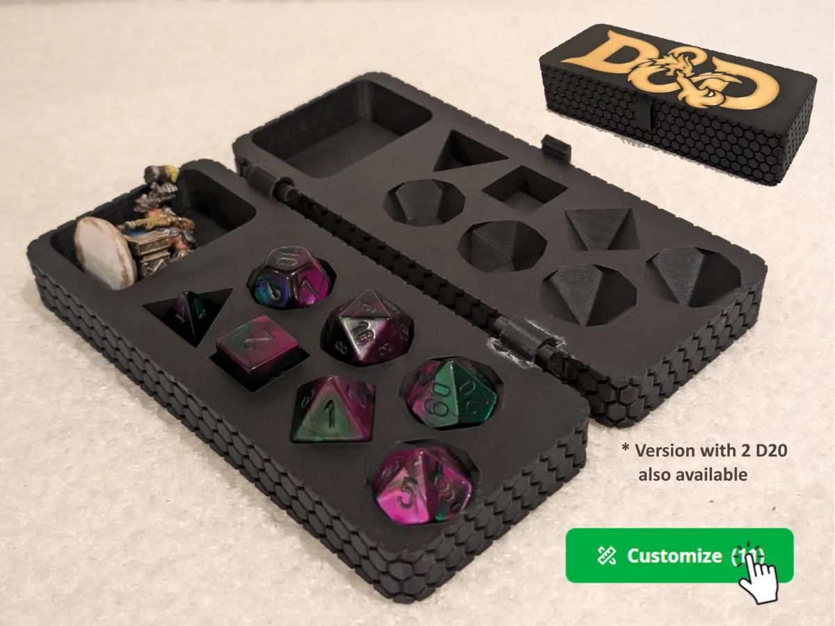 DnD Dice and miniature box - D&D