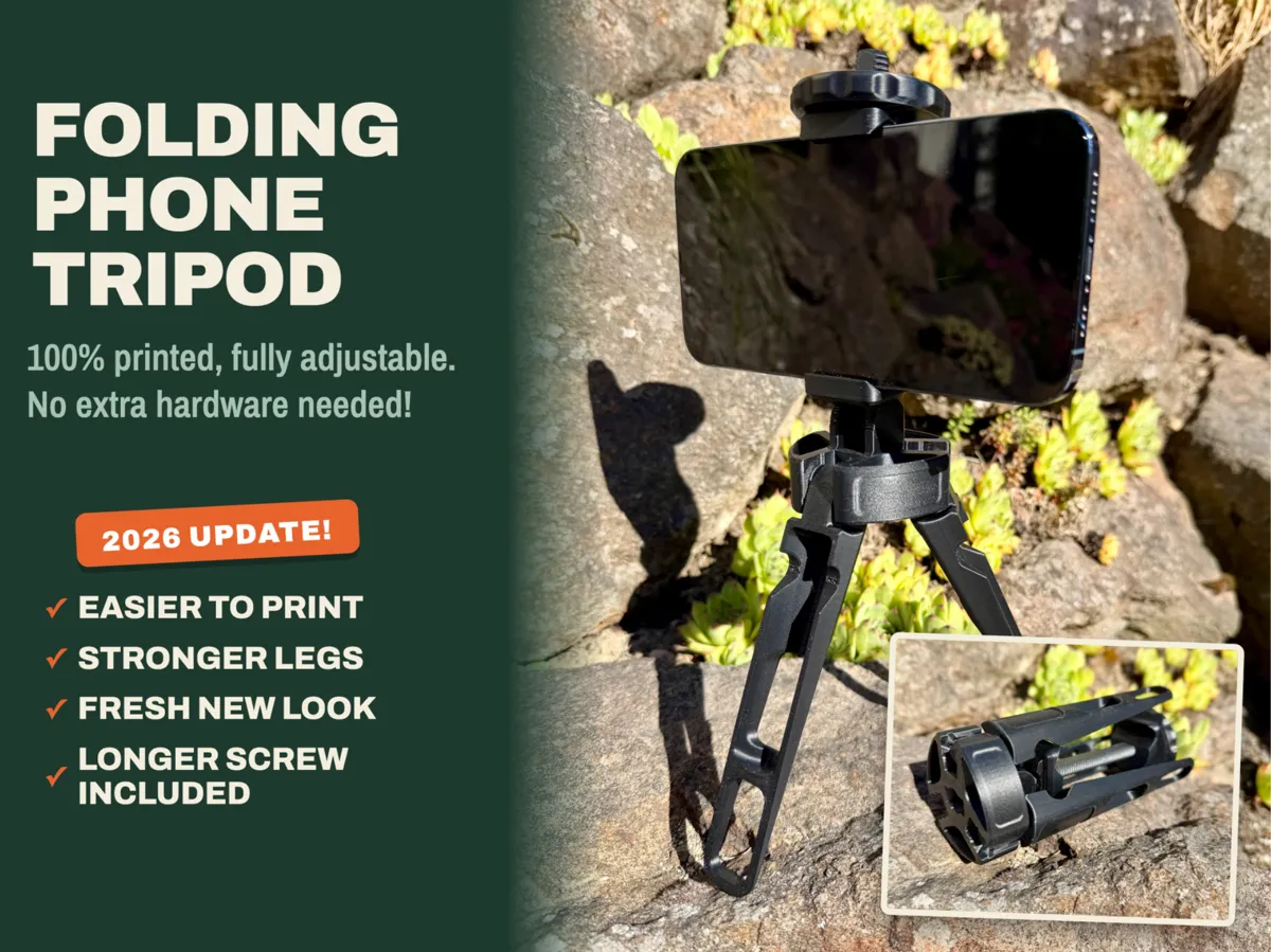Folding Phone Tripod with GoPro Mount