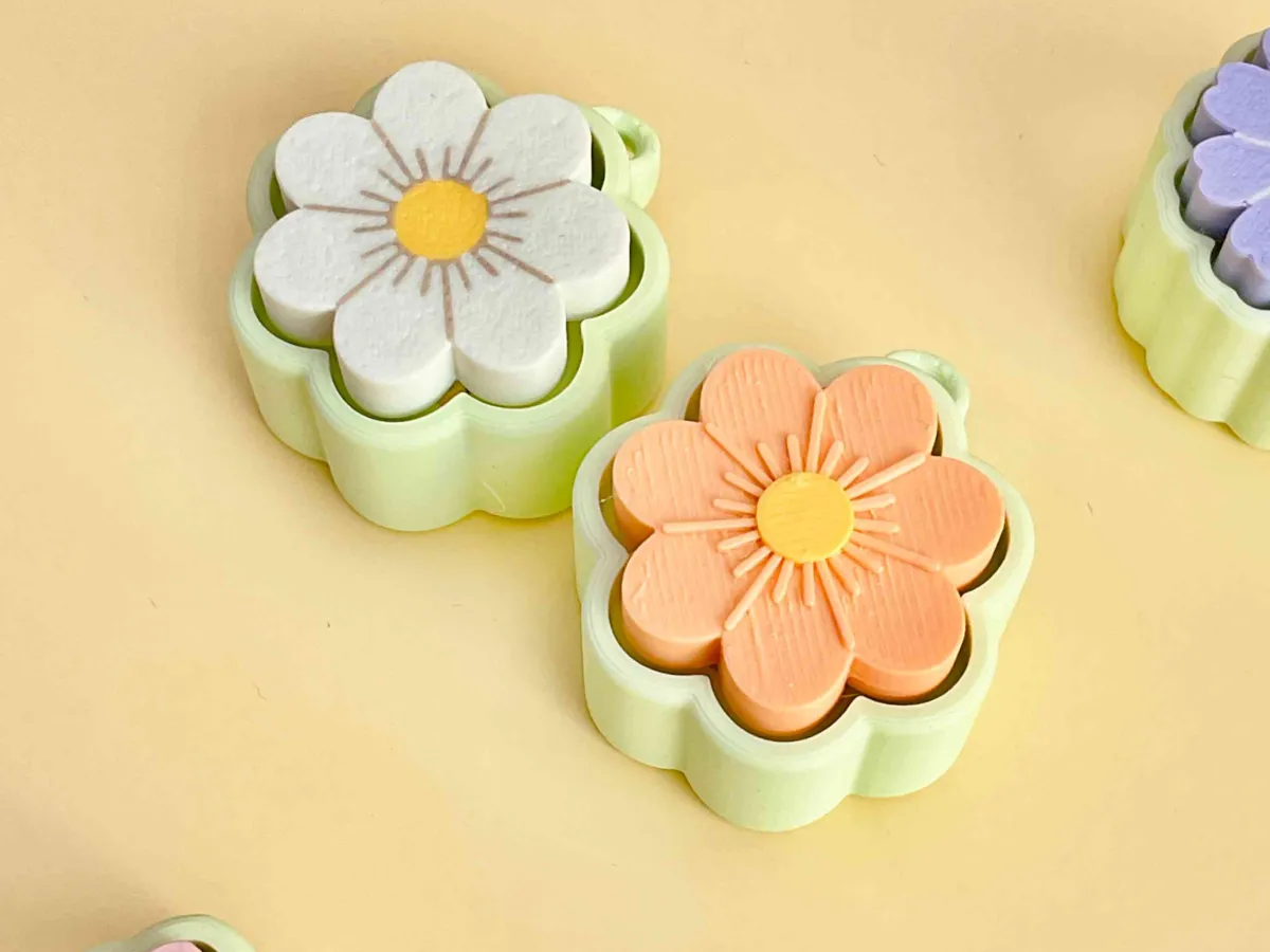 Flower 4, Fidget Clicker Keychain
