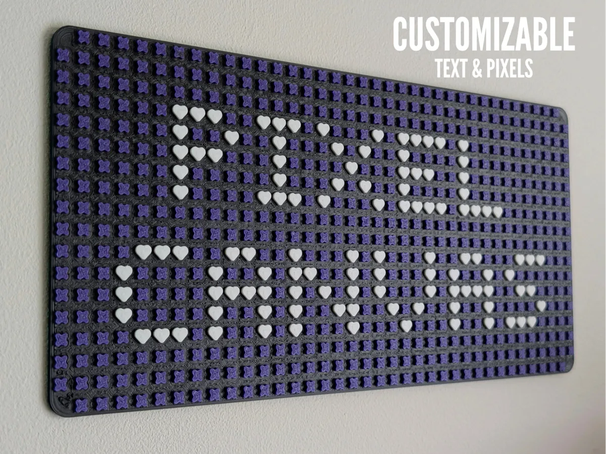 Pixel Art Text Wall Sign