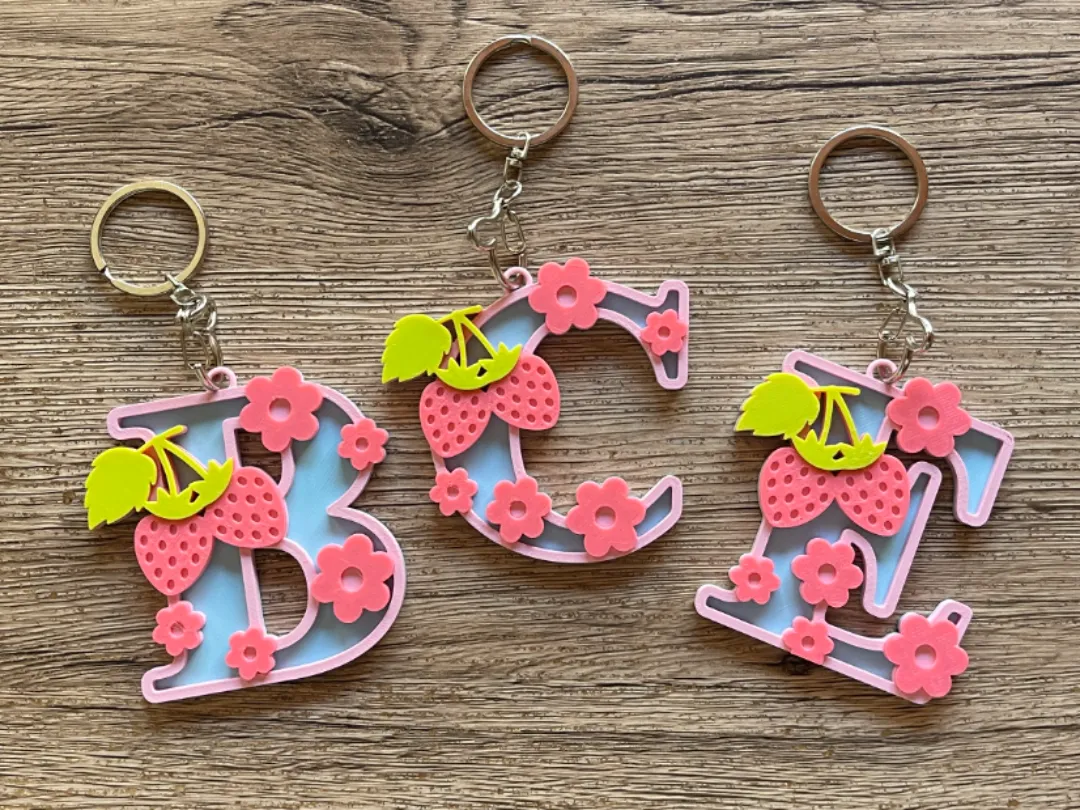 Keychain Strawberry Alphabet A to Z